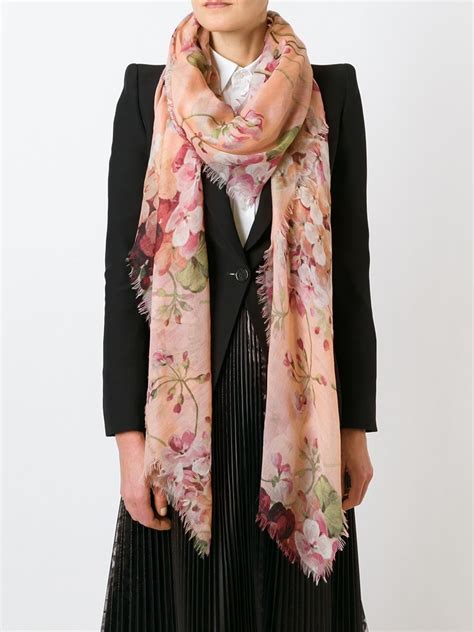 gucci blooms cashmere scarf|Gucci cashmere shawl.